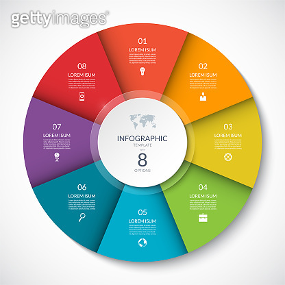 Vector infographic circle. Cycle diagram with 8 options. Can be used ...