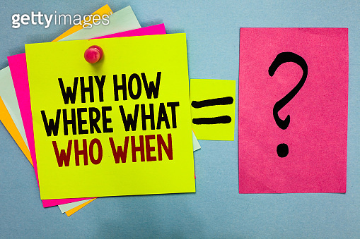 Text sign showing Why How Where What Who When. Conceptual photo ...