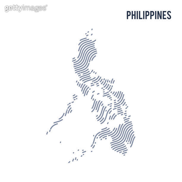 Vector abstract wave map of Philippines isolated on a white background ...
