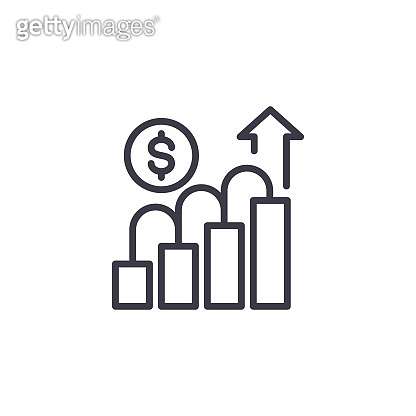 Growth indicators linear icon concept. Growth indicators line vector ...