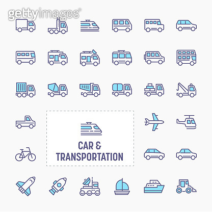 Car & Transportation Icon Set 이미지 (957994900) - 게티이미지뱅크