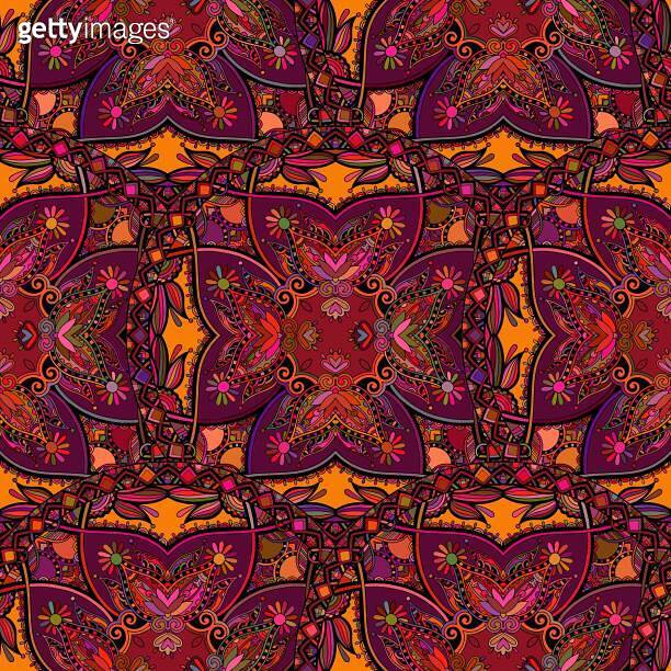 Seamless repeating pattern of colored mandalas 이미지 (913339014) - 게티이미지뱅크