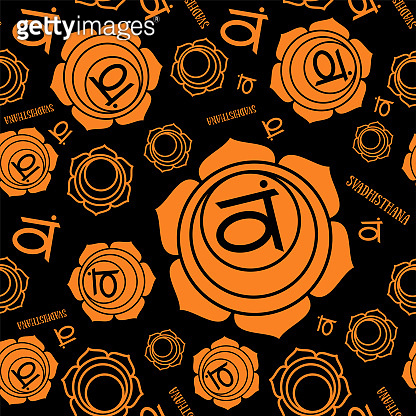 Swadhisthana chakra seamless pattern. Vector esoteric background ...