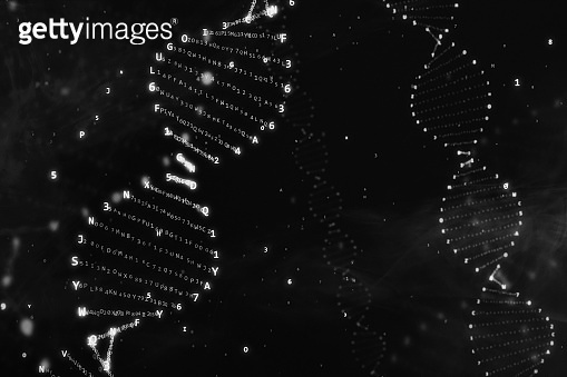 DNA rotation from hexadecimal code 3d illustration 이미지 (1047833122 ...