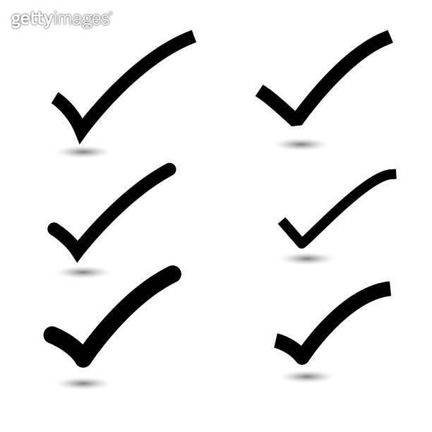 Vector set of Correct symbol Icons. Black check mark symbol Icons ...