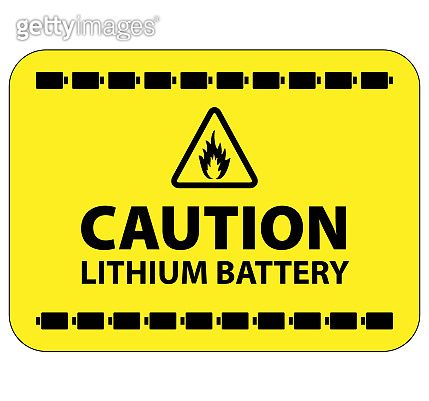 Lithium battery warning label 이미지 (1068717112) - 게티이미지뱅크