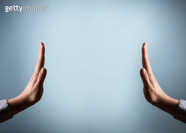 Stop Hand Wave Stop hands sign / Studio shot concept (Click for more) (900114322) - 게티 ...