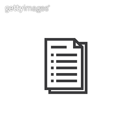 Document paper outline icon. isolated note paper icon in thin line ...