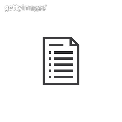 Document paper outline icon. isolated note paper icon in thin line ...