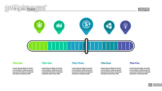 Five pointers scale metaphor process chart template (953731902) - 게티이미지뱅크