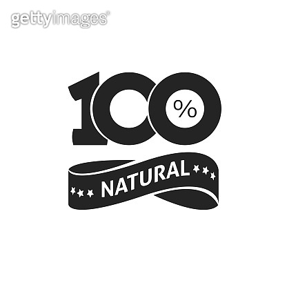 100 percent natural vector green label black and white stamp or rubber ...