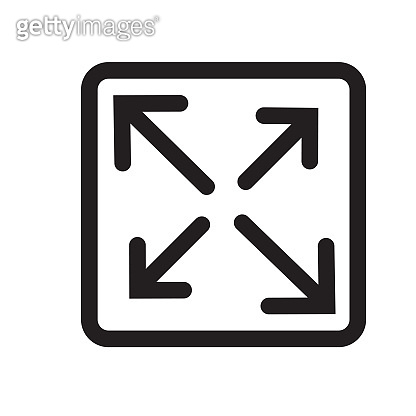 Expand button icon vector sign and symbol isolated on white background ...