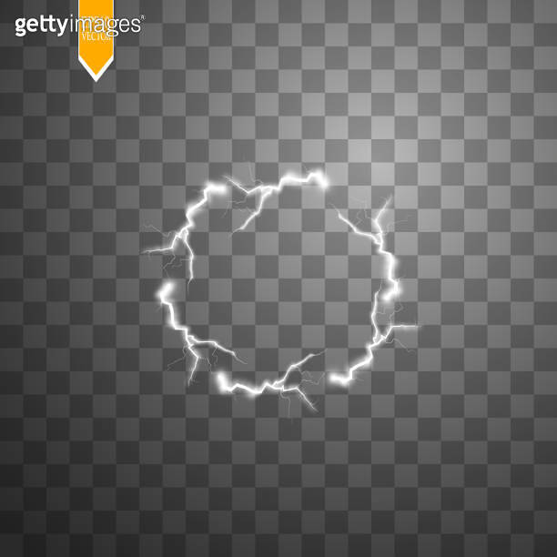 Transparent light effect of electric ball lightning. Magic plasma ball