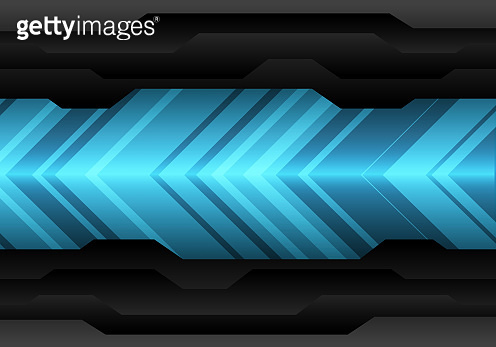 Abstract blue arrow light pattern direction on black futuristic design ...