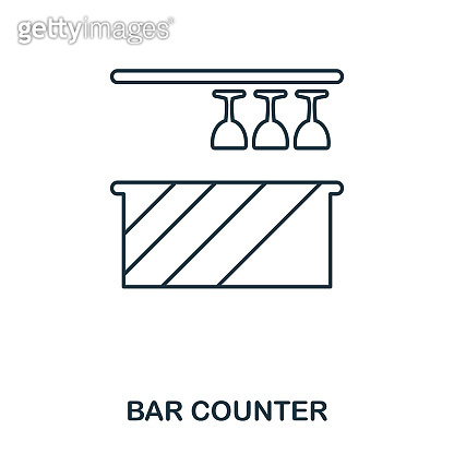 Bar Counter icon. Outline style icon design. UI. Illustration of bar ...