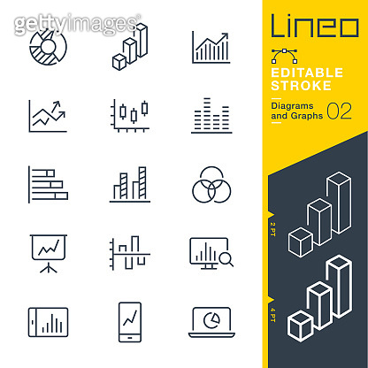 Lineo Editable Stroke - Diagrams and Graphs line icons 이미지 (950355424 ...