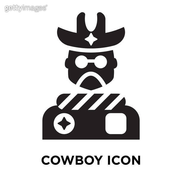 Cowboy icon vector isolated on white background, logo concept of Cowboy ...
