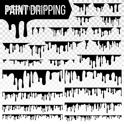Paint Dripping Liquid Set Vector. Abstract Ink, Paint Splash. Various ...