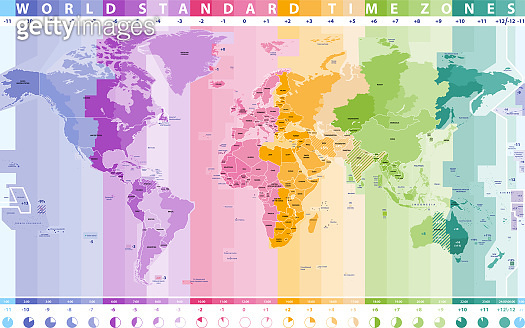 high detailed vector world time zones map 이미지 (917162520) - 게티이미지뱅크