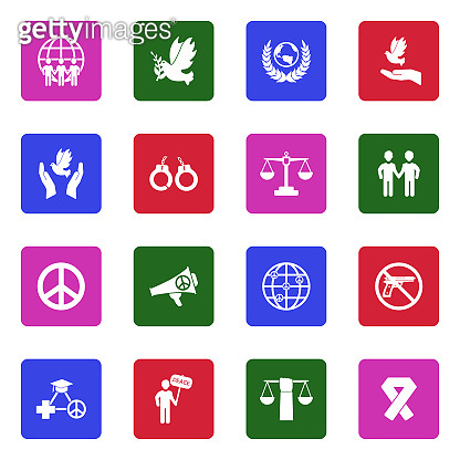 Designs Abstract Rights Icons Human Rights Icons. White Flat Design In Square. Vector Illustration ...