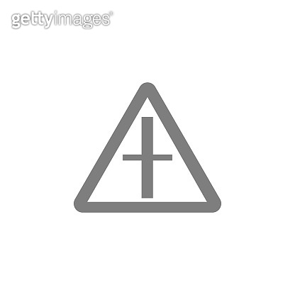Red Fork Sign Road fork sign icon Simple web black icon, can be used as web element ...