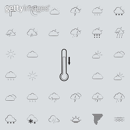 sign of reduced temperature icon. Detailed set of Weather icons ...