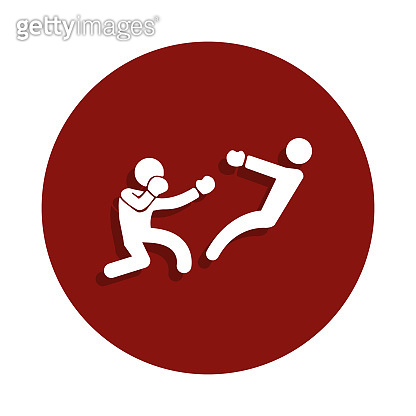 boxer knockdown icon in badge style. One of Fight collection icon can ...