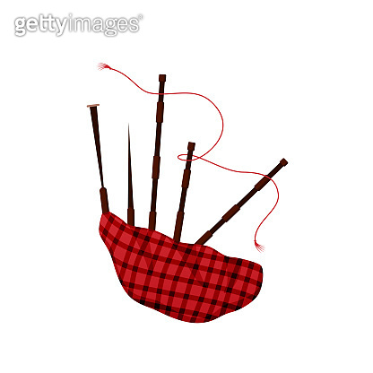 Traditional musical wind instrument. National Scottish musical ...