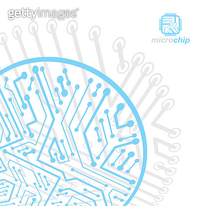 Vector abstract computer circuit board illustration, technology element ...