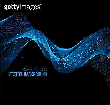 Vector illustration abstract background blue blurred magic neon light ...