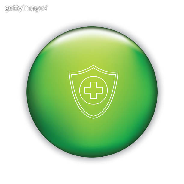 Health Button Color Thin Line Healthcare Icon On Shiny Button 이미지 (994586542) - 게티이미지뱅크