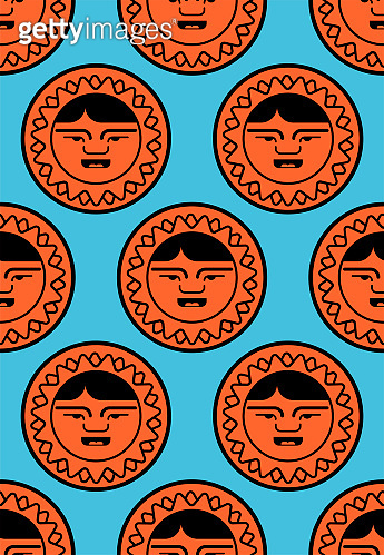 Eskimo pattern. Inuit background. arctic traditional Man of north ...