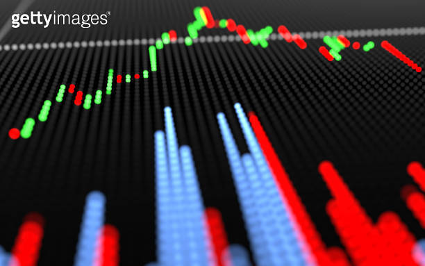 Stock market investment graph - analytics - stock chart 3d rendering ...