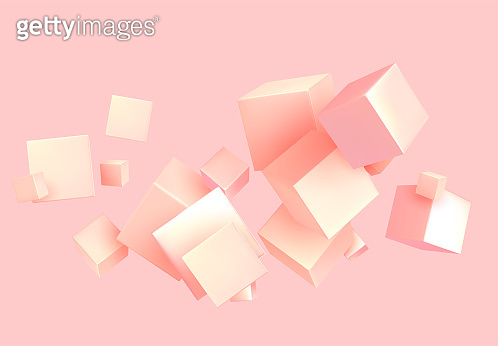 Abstract Background pink color with 3d cubes. 이미지 (1183164760) - 게티이미지뱅크