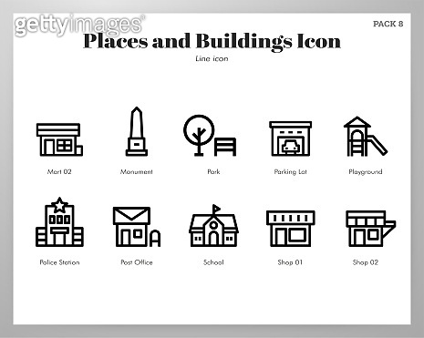 Place List Icon Places and buildings icons Line pack 이미지 (1168274147) - 게티이미지뱅크