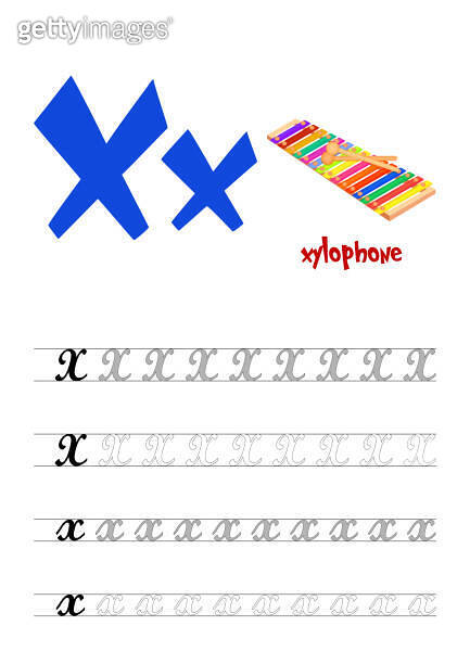 Design page layout of the English alphabet to teach writing upper and ...