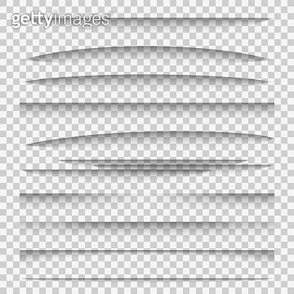 Shadow dividers. Line paper design panel shadow effects divider webpage ...