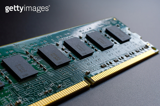 Computer RAM Random Access Memory modules are located diagonally on a ...
