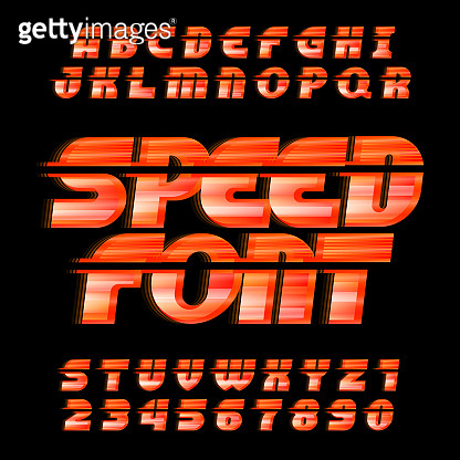 Speed Bank Lettering Speed alphabet font. Fast wind effect dynamic letters and numbers ...