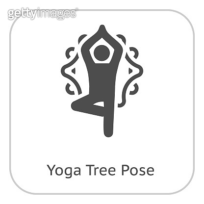 Yoga Fitness Tree Pose Icon. Flat Design Isolated Illustration ...