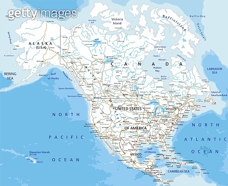 High detailed North America road - 1147294097