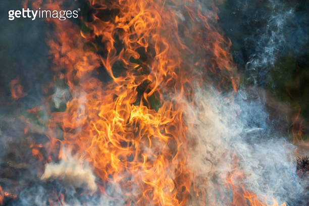 Flames and smoke, fire background 이미지 (1163504937) - 게티이미지뱅크