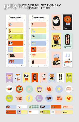 Set of weekly planners and to do lists with cute animals illustrations ...