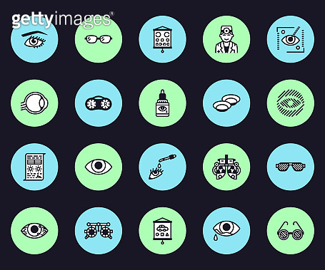 Ophthalmology, eyes health care vector line icons. Optometrist ...