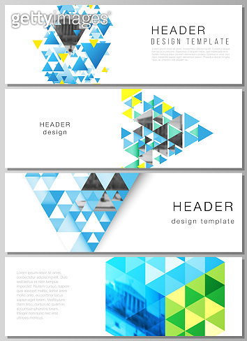 The minimalistic vector illustration of the editable layout of headers ...