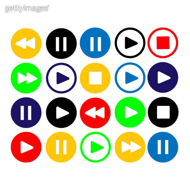 Color Button Music Set of musical buttons multi-colored. Flat design. (1183780463) - 게티이미지뱅크