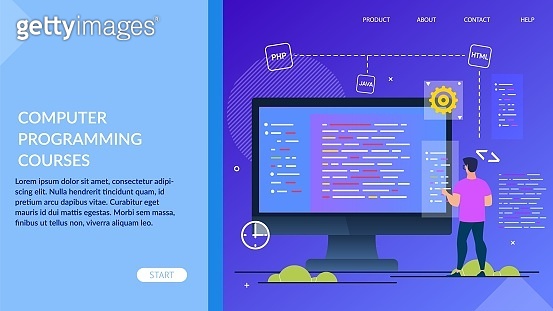 Informative Poster Computer Programming Courses. 이미지 (1173270448) - 게티이미지뱅크