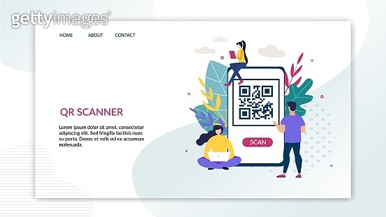 Informative Banner is Written Qr Scanner Flat. (1169083422) 일러스트, 무료 ...