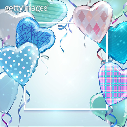 Colorful realistic heart shaped foil balloons. 이미지 (1128634417) - 게티이미지뱅크