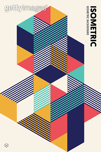 Shape Layout Style Abstract isometric geometric shape layout design template poster ...